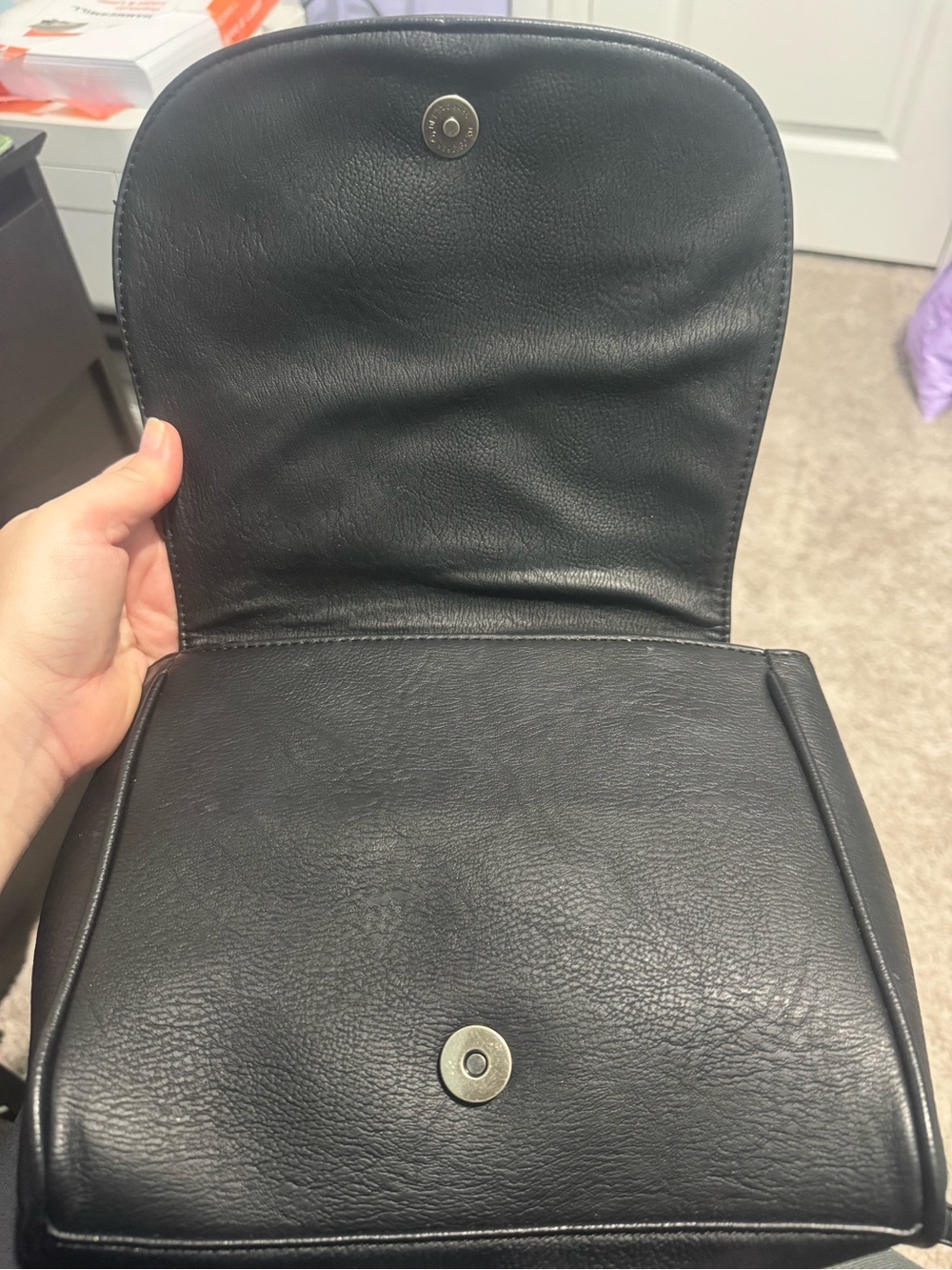 Loungefly Nightmare Before Christmas Black Studded Crossbody Bag with Bat Accent - Picture 4 of 7